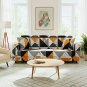 Anyseat 3-Seater Sofa Cover, Yellow White Geometric, Elastic Stretch, Slipcover