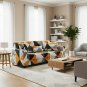 Anyseat 3-Seater Sofa Cover, Yellow White Geometric, Elastic Stretch, Slipcover