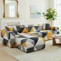 Anyseat 4-Seater Sofa Cover, Yellow White Geometric, Elastic Stretch, Slipcover