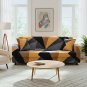 Anyseat 3-Seater Sofa Cover, Golden Yellow Geometric, Elastic Stretch, Slipcover