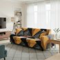 Anyseat 3-Seater Sofa Cover, Golden Yellow Geometric, Elastic Stretch, Slipcover