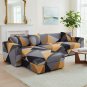 Anyseat 4-Seater Sofa Cover, Golden Yellow Geometric, Elastic Stretch, Slipcover