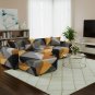 Anyseat 4-Seater Sofa Cover, Golden Yellow Geometric, Elastic Stretch, Slipcover
