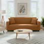 Anyhouz 3-Seater Sofa Cover, Plain Caramel, Elastic Stretch, Slipcover