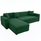 Anyseat 4-Seater Sofa Cover, Plain Green, Elastic Stretch, Slipcover
