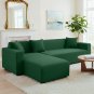 Anyseat 4-Seater Sofa Cover, Plain Green, Elastic Stretch, Slipcover