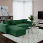 Anyseat 4-Seater Sofa Cover, Plain Green, Elastic Stretch, Slipcover