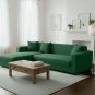 Anyseat 4-Seater Sofa Cover, Plain Green, Elastic Stretch, Slipcover