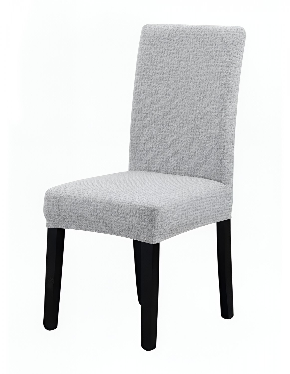 Anyseat Chair Cover, Light Grey Micro Knitted, Elastic, Dining & Event Use