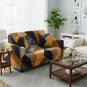 Anyseat 2-Seater Sofa Cover, Golden Yellow Geometric, Elastic Stretch, Slipcover