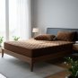Anycozy Mattress Cover, Coffee, Crystal Velvet, Quilted, Thick, Soft Plush Bed Sheet