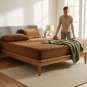 Anycozy Mattress Cover, Coffee, Crystal Velvet, Quilted, Thick, Soft Plush Bed Sheet