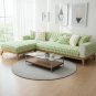 Anyseat Sofa Cover, Light Green, Rabbit Plush Bubble Velvet, Non-Slip L-Shape