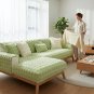Anyseat Sofa Cover, Light Green, Rabbit Plush Bubble Velvet, Non-Slip L-Shape