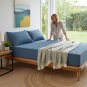Anycozy Mattress Cover, Blue, Cotton, Quilted, Soft, Anti-Bacterial