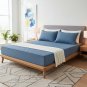 Anycozy Mattress Cover, Blue, Cotton, Quilted, Soft, Anti-Bacterial