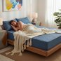 Anycozy Mattress Cover, Blue, Cotton, Quilted, Soft, Anti-Bacterial