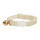 ANYWAGS Stylish Off White Cat Collar – Small Size with Safety Buckle, Bell & Durable Strap