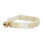ANYWAGS Stylish Off White Cat Collar &acirc;�� Small Size with Safety Buckle, Bell & Durable Strap
