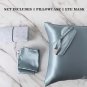 Anypillow Mulberry Silk Pillowcase Set, Blue Gray, XL/L/S, with Eye Mask, Luxury Bedding