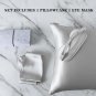ANYHOUZ Silk Pillowcase Set, Light Gray, XL/L/S, Mulberry Silk, Eye Mask Included