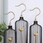 ANYHOUZ Birdcage Tabletop Decor, Gold Handle, Metal Art Ornament, Home Display