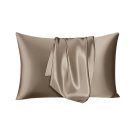 ANYHOUZ Silk Pillowcase, Coffee, XL/L/S, Mulberry Silk, Soft & Comfortable Bedding