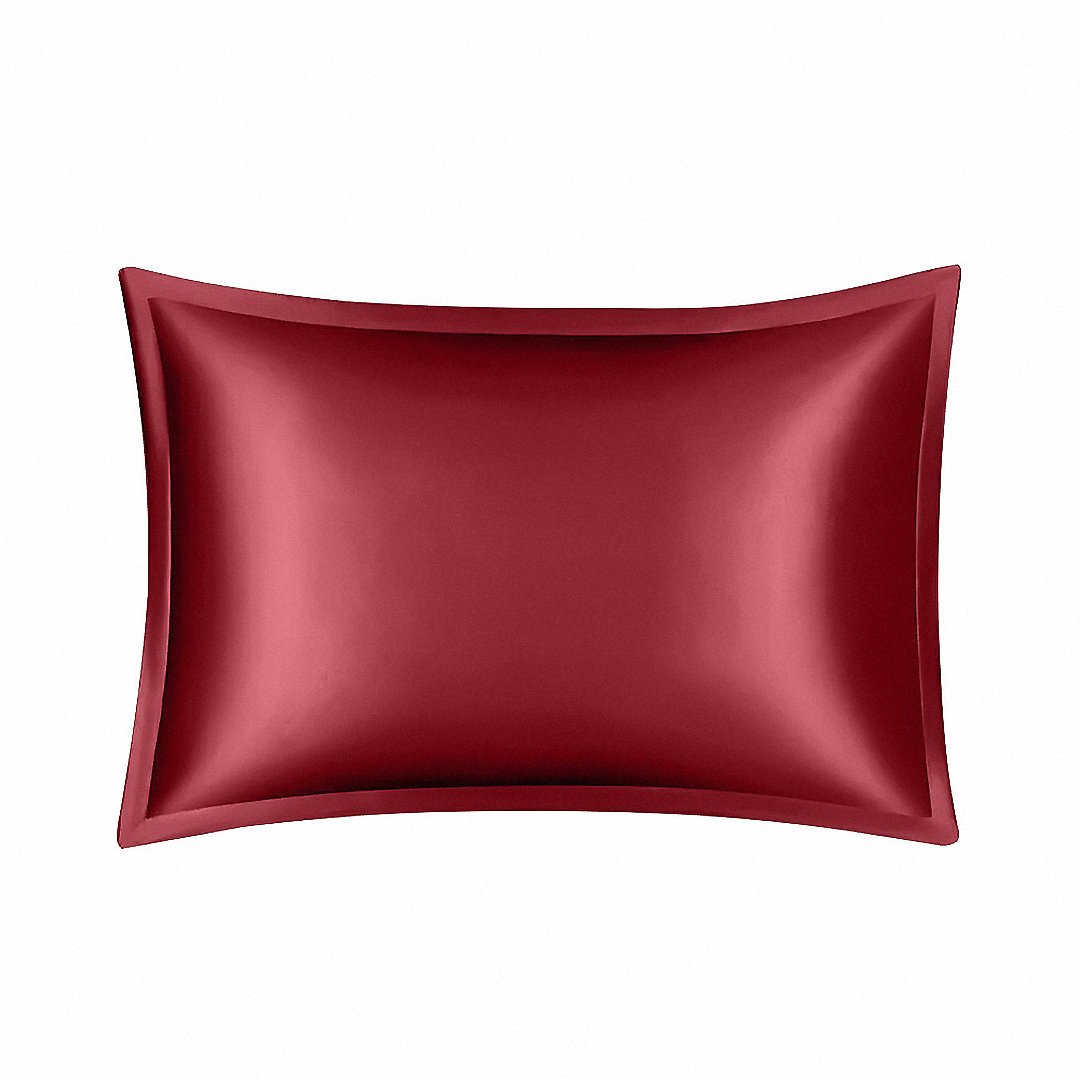 ANYHOUZ Wine Red Pure Silk Pillowcase, XL/L/S, Soft Smooth Luxury Bedding