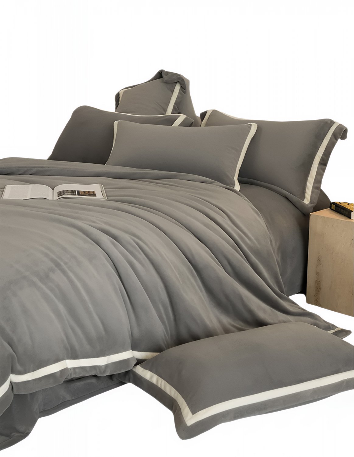 Anycozy Duvet Cover Set Plain Fitted Bed Sheet Ultra Soft Luxury Velvet Bedding Collection