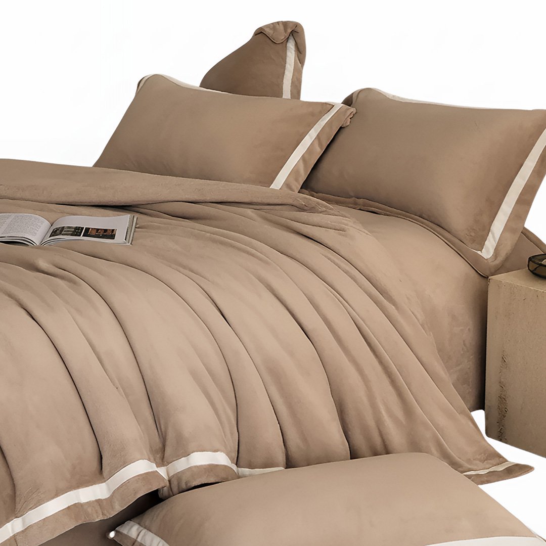 Anycozy Duvet Cover Set Plain Fitted Bed Sheet Ultra Soft Luxury Velvet Bedding Collection