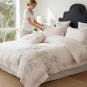 Anycozy Duvet Cover Set Flat Bed Sheet Ultra Soft Egyptian Cotton Embroidery Luxury Bedding