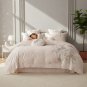 Anycozy Duvet Cover Set Flat Bed Sheet Ultra Soft Egyptian Cotton Embroidery Luxury Bedding