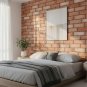 ANYHOUZ 10pcs Orange Vinyl Wall Tile, Textured Brick Pattern, Waterproof