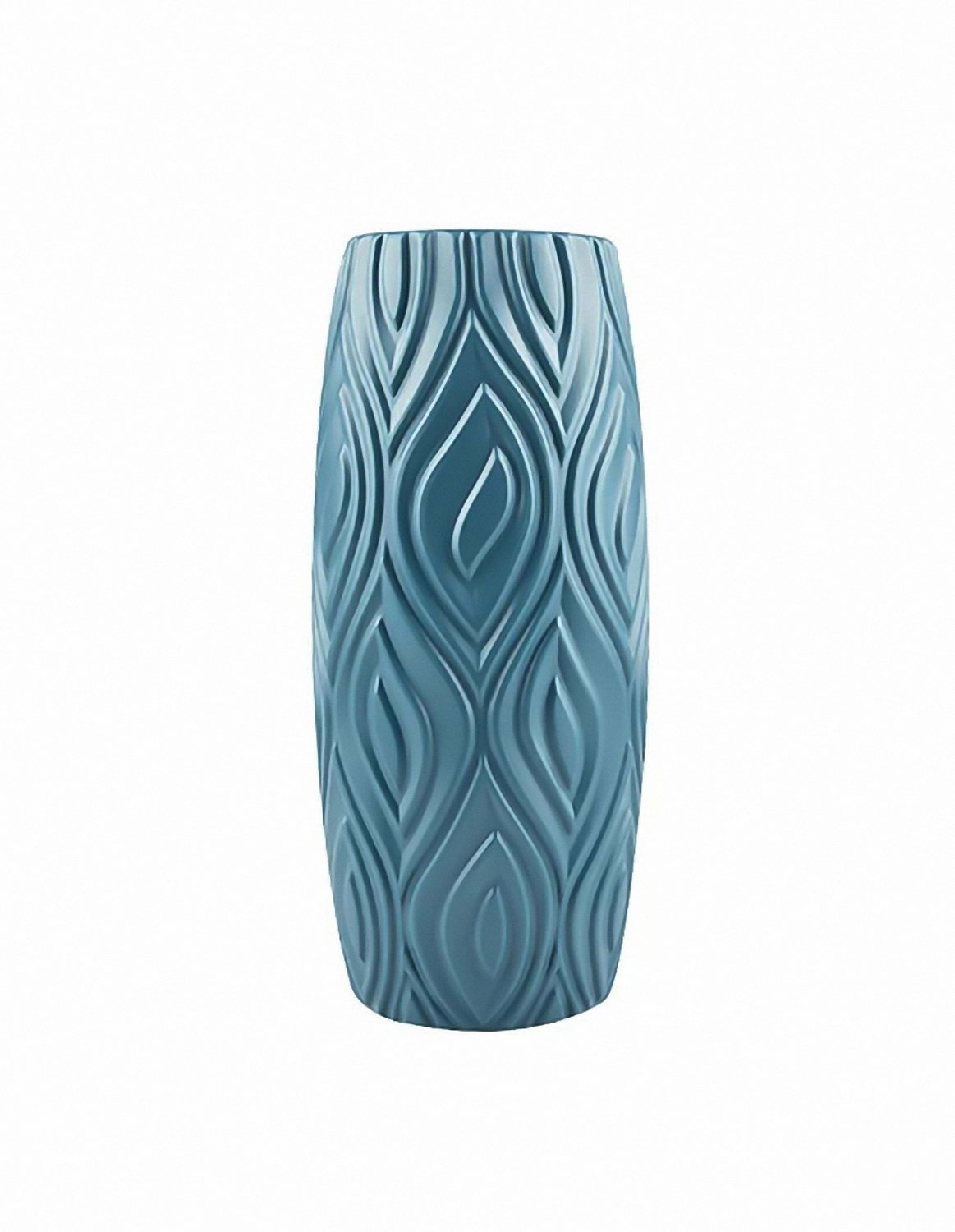 ANYDECO Flower Vase Navy Blue Medium Curve Lines Style Nordic Pot Home Decor