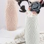 ANYDECO Flower Vase Navy Blue Medium Curve Lines Style Nordic Pot Home Decor
