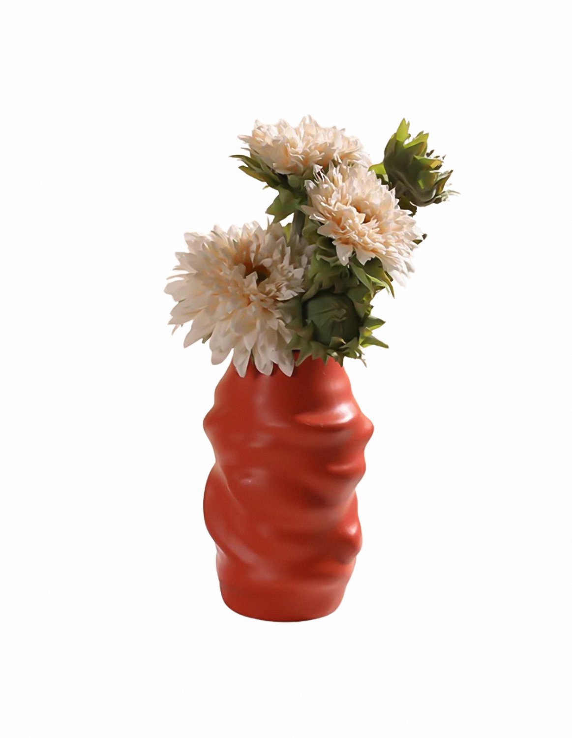 ANYDECO Flower Vase Red Medium Melting Style Nordic Pot Home Decor