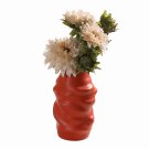 ANYDECO Flower Vase Red Medium Melting Style Nordic Pot Home Decor ANYDECO Flower Vase Red Medium Melting Style Nordic Pot Home Decor