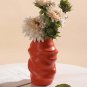 ANYDECO Flower Vase Red Medium Melting Style Nordic Pot Home Decor