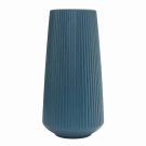ANYDECO Flower Vase Blue Large Ribbed Nordic Style Pot Living Room Decor ANYDECO Flower Vase Blue Large Ribbed Nordic Style Pot Living Room Decor