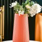 ANYDECO Flower Vase Coral Red Large Nordic Plastic Pot Living Room Decor