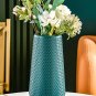 ANYDECO Flower Vase Blue Large Nordic Plastic Pot Living Room Decor