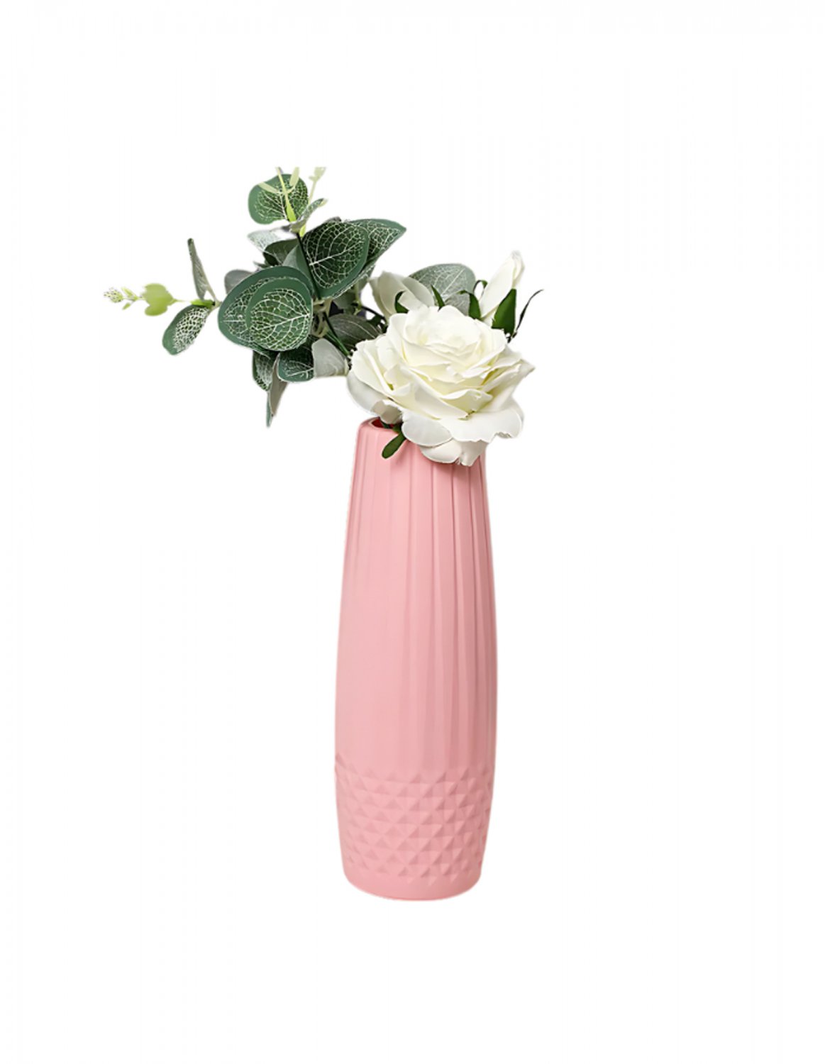 ANYDECO Flower Vase Pink Small Diamond Pattern Table Decor
