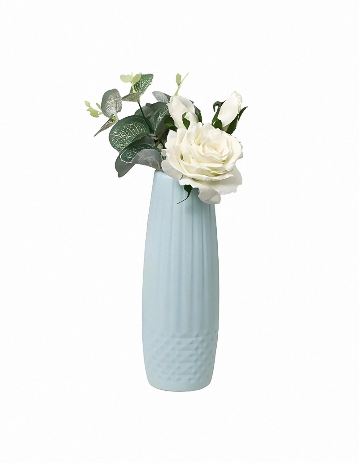 ANYDECO Flower Vase Light Green Small Diamond Pattern Table Decor