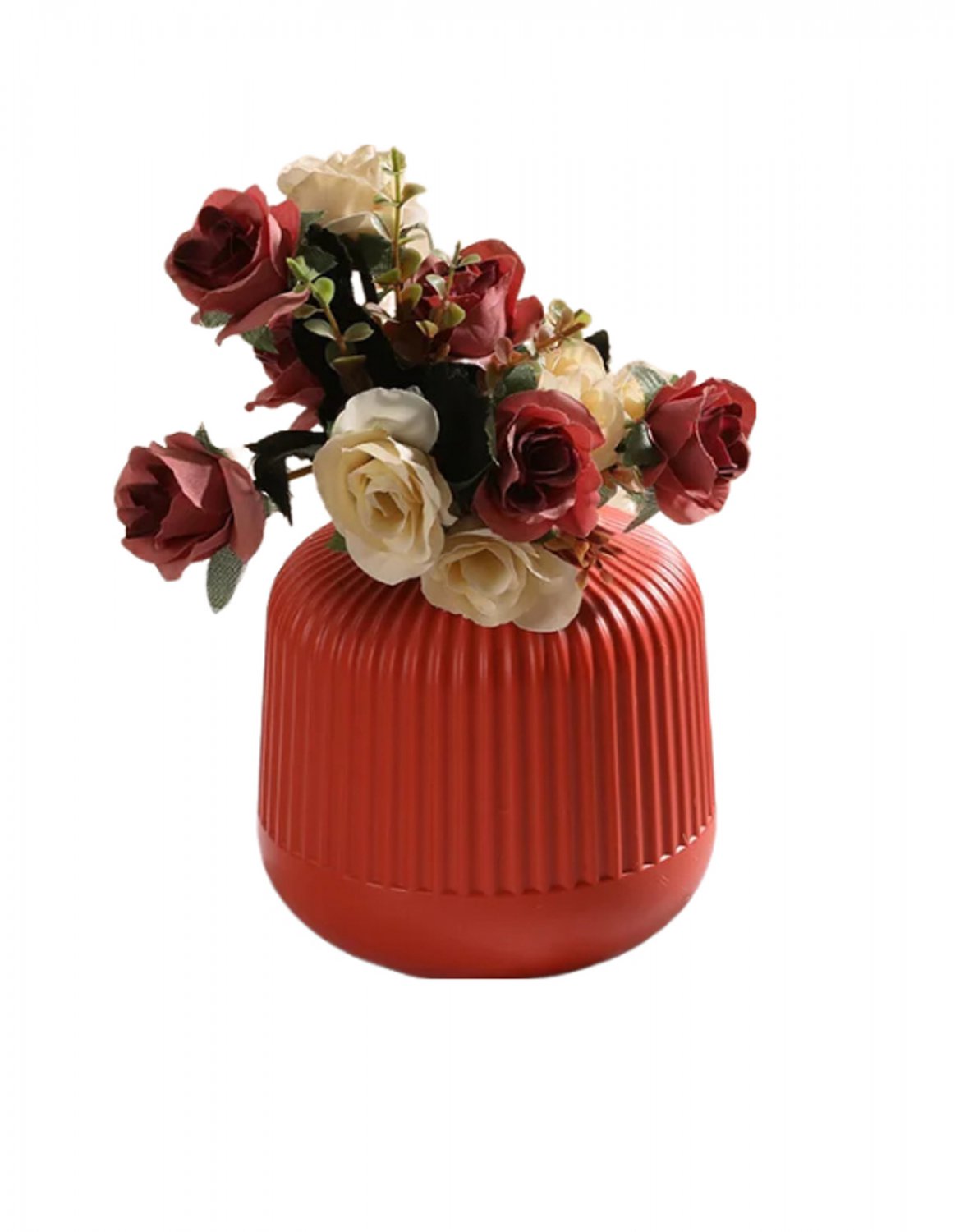 ANYDECO Flower Vase Coral Red Small Nordic Plastic Pot Home Decor
