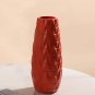 ANYDECO Flower Vase Coral Red Large Nordic Plastic Floral Pot Home Decor
