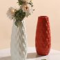 ANYDECO Flower Vase Coral Red Large Nordic Plastic Floral Pot Home Decor