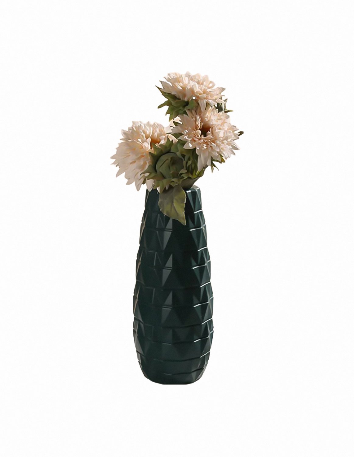 ANYDECO Flower Vase Navy Blue Large Nordic Plastic Floral Pot Home Decor