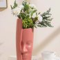 ANYDECO Flower Vase Pink Large Half Face Nordic Plastic Pot Table Decor