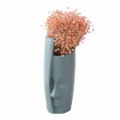 ANYDECO Flower Vase Light Green Large Half Face Nordic Plastic Pot Table Decor ANYDECO Flower Vase Light Green Large Half Face Nordic Plastic Pot Table Decor