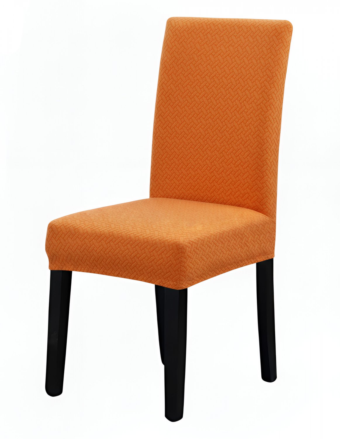Anyseat Chair Cover, Orange Small Knitted Design, Elastic Stretch, Anti-Dirt, Dining & Events